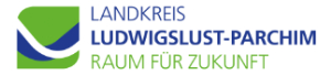 Logo des Landkreises Ludwigslust-Parchim. Raum für Zukunft.
